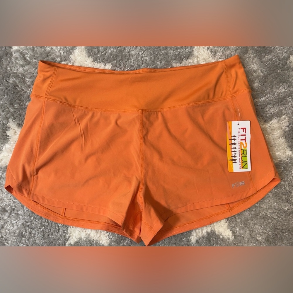 FIT2RUN Women’s Athletic Running Shorts Orange Medium NEW Activewear Athleisure